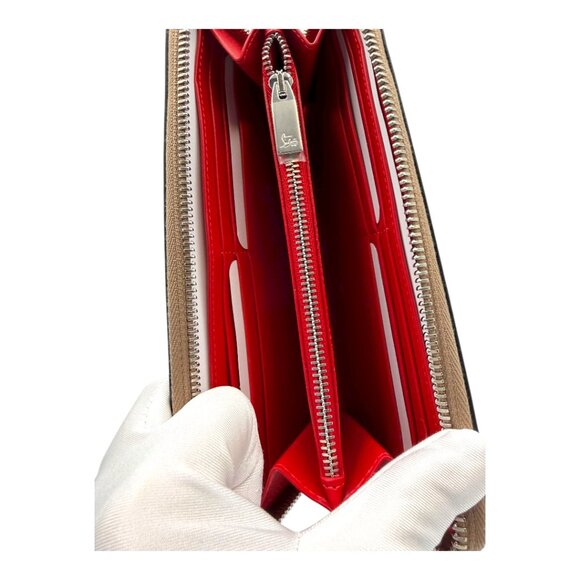 NWT Christian Louboutin Panettone Spiked Calfskin Wallet – Taupe - Picture 8 of 11